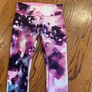 Lululemon Wunder Under Crop Purple Pink Leggings Size 6